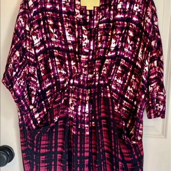Anthropologie mauve kaftan petite small dress - Picture 2 of 13
